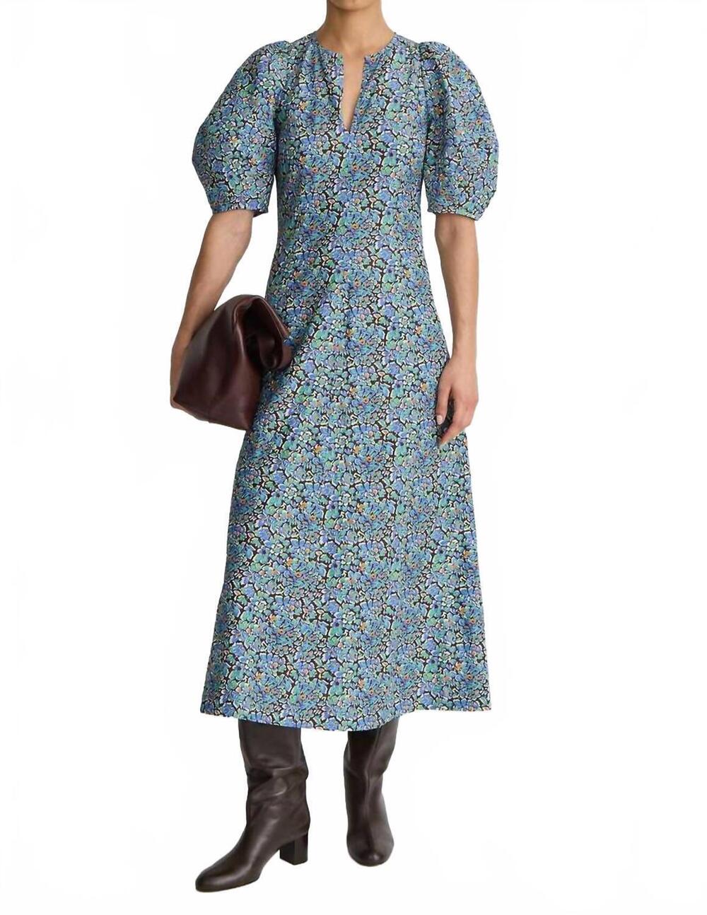 NEW APIECE APART sculpted sabina maxi dress in cloud cottage floral